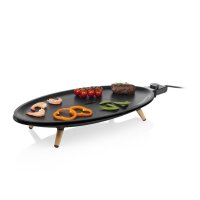 Princess 103200 Elypse Pure Tischgrill, Oval Raclette, 60x30cm Bratfläche
