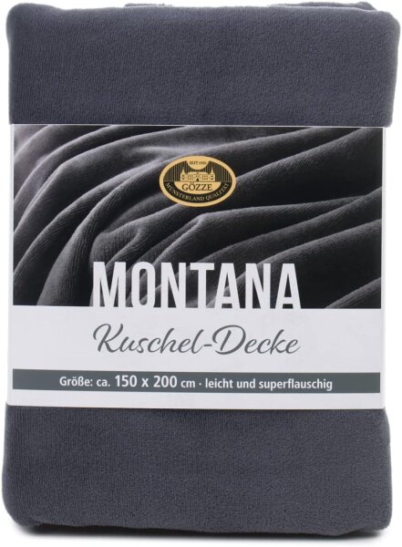 GÖZZE Kuschel-Decke Montane, ca, 150 x 200, Farbe anthrazit
