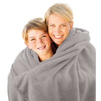 GÖZZE - Wohn- und Kuscheldecke, Memphis, Hohes Stoffgewicht 280 g/m², 220 x 240 cm - Silber