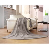 GÖZZE - Wohn- und Kuscheldecke, Memphis, Hohes Stoffgewicht 280 g/m², 220 x 240 cm - Silber